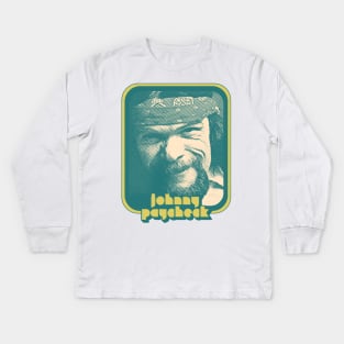 Johnny Paycheck / Retro Style Country Artist Fan Design Kids Long Sleeve T-Shirt